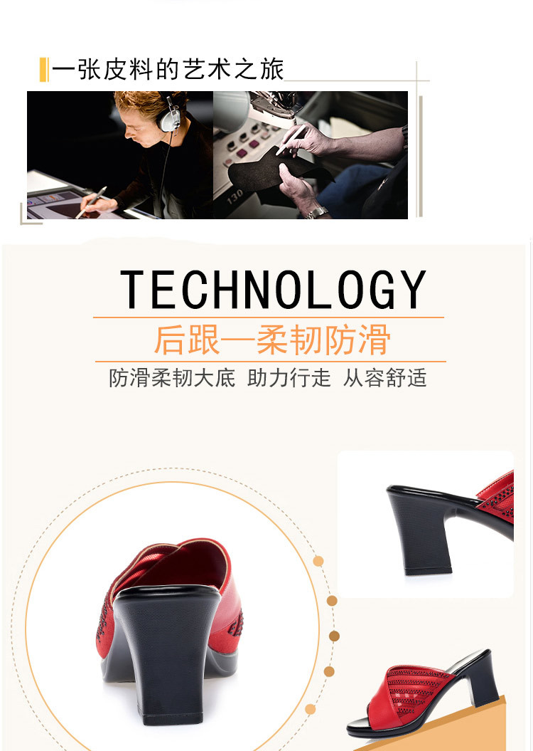 Sandal cao gót nữ đính đá quai ngang mũi hở, gót vuông 9 cm — màu đen chi tiết 3