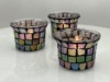 European -style handmade mosaic glass chip small candle Taipei European color patch romantic home bar glass candlestick