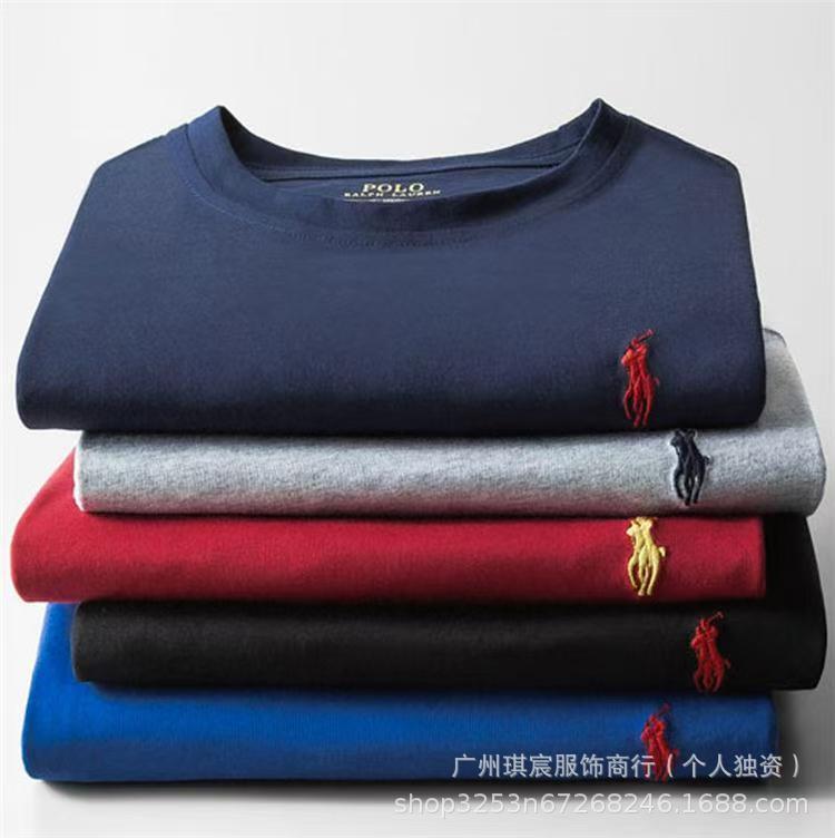 Foreign Trade Paul T-shirt LF Pony Embroidered Women's Crewneck Short-sleeved Cotton Casual Men's Sweater All-match Base Shirt Trendy