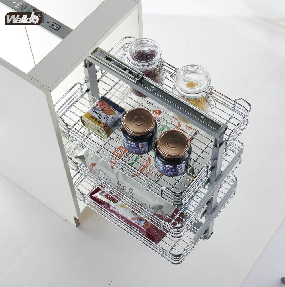 Welldo纬东 厨房地柜抽屉式三层拉篮橱柜抽屉式三层收纳拉篮