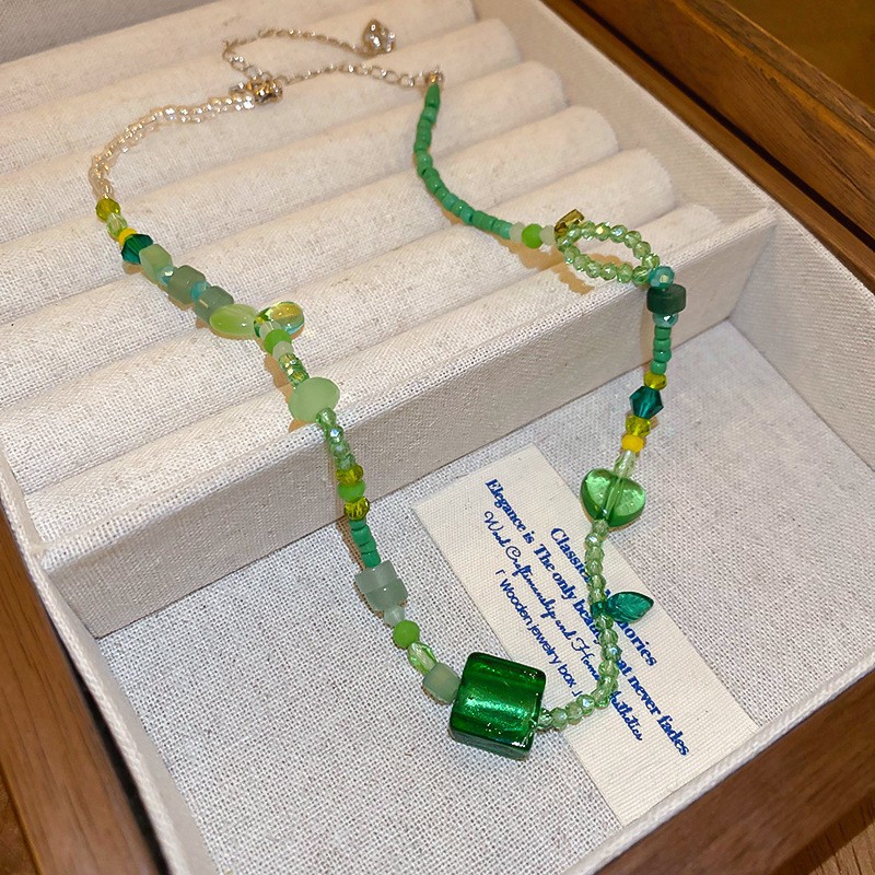 Piedra Natural perla Ábaco cuentas collar luz lujo moda personalidad clavícula cadena nicho todo fósforo collar al por mayor femenino