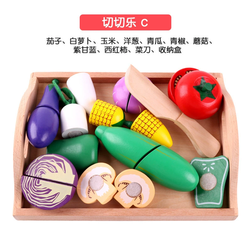 Деревянные фрукты реалистичная семейная игрушка для резки с Velcro