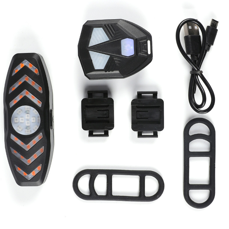 Bicicleta transfronteriza señal de giro con control remoto carga USB con recordatorio de bocina conducción nocturna advertencia de dirección izquierda y derecha luz trasera