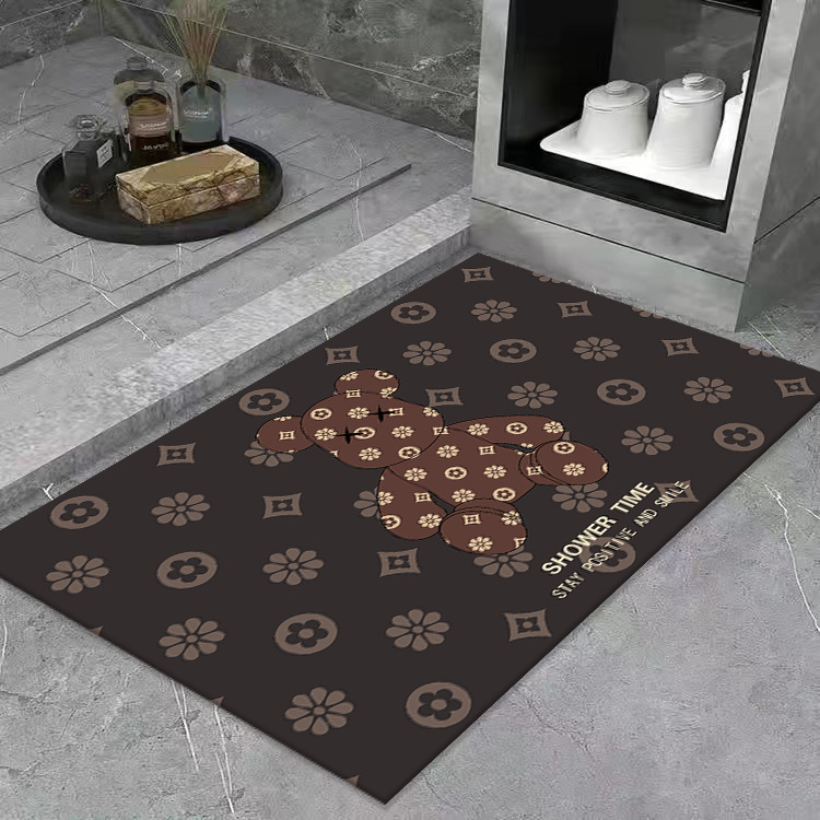 Alfombra de baño de lujo ligero, absorbente y de secado rápido, alfombra para entrada de baño, alfombra antideslizante de tierra de diatomeas para inodoro, alfombra para entrada de la casa.