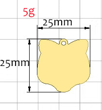 Gato dorado de 25mm