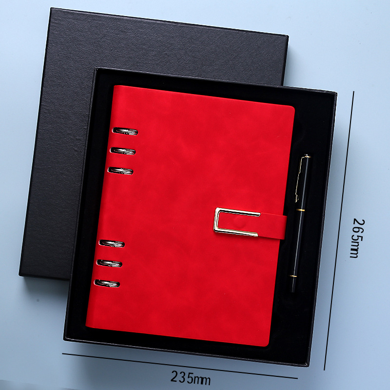 Caja de regalo de cuaderno de folga personalizada logoa5 cuaderno de folga desmontable b5 cuaderno de notas de negocios
