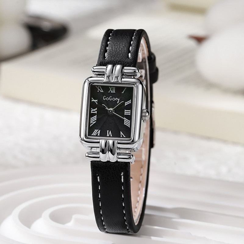 新型のレトロな小さい四角形の女性の腕時計の女性の時計のシンプルなローマのレトロなベルトの高級感の軽い贅沢な生放送の爆発金