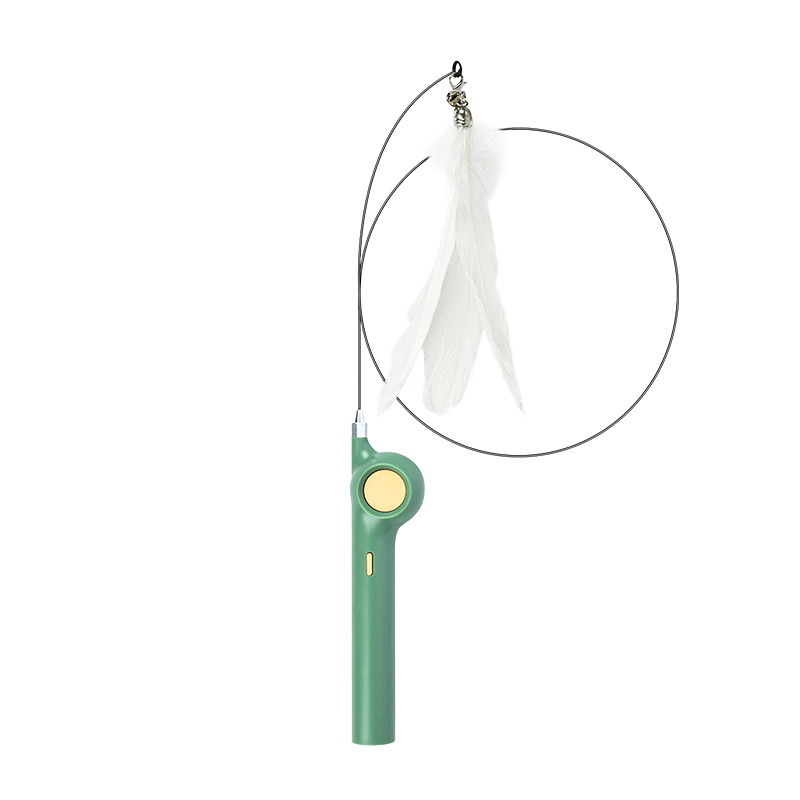 Juguete del gato simple láser divertido gato palo avanzado alambre de acero pluma divertido gato palo con luz láser al por mayor suministros para mascotas
