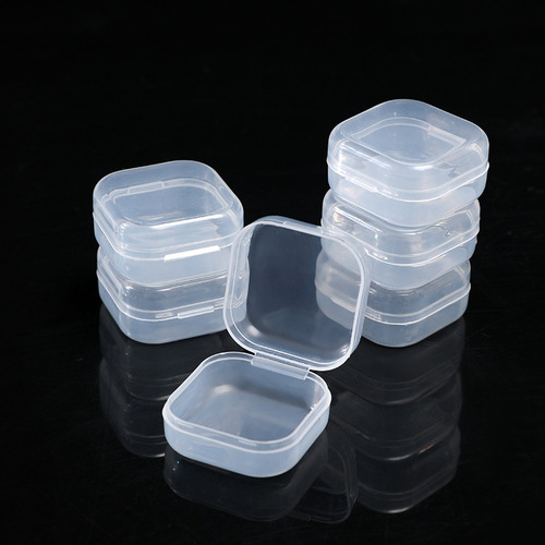 PP plastic mini noise-proof earplug box, ear stud organizer, ring and hook organizer, cordless earplugs, small square box