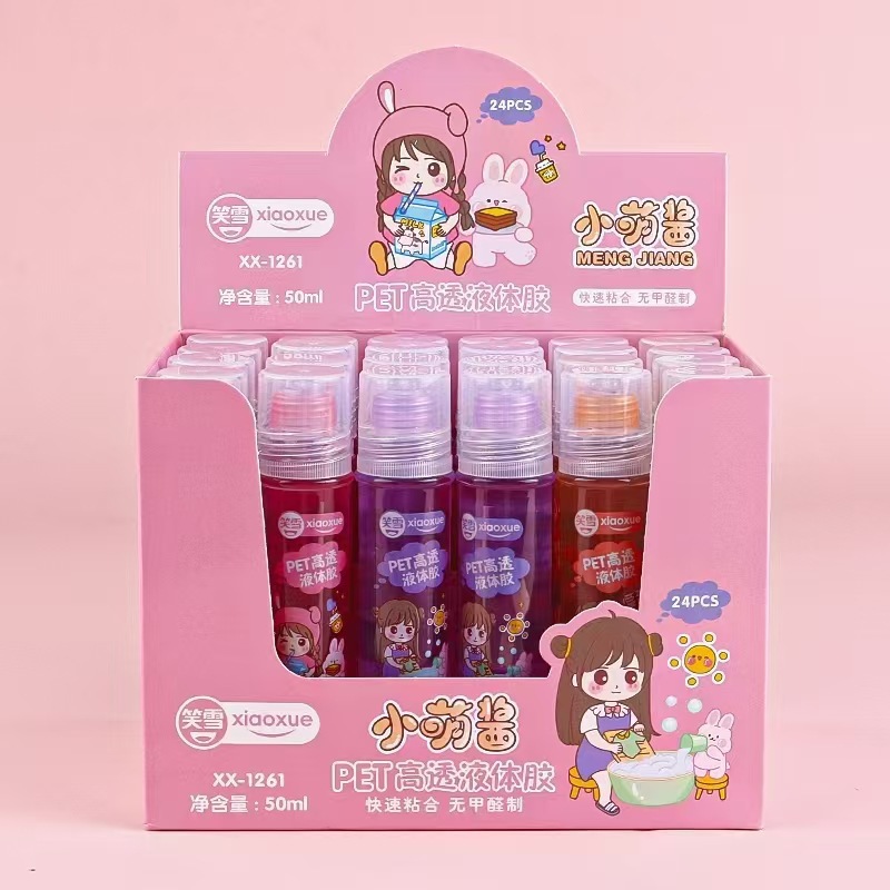Pegamento Líquido de Color Dibujos Animados 50ml Fuerte para Manualidades DIY y Oficina