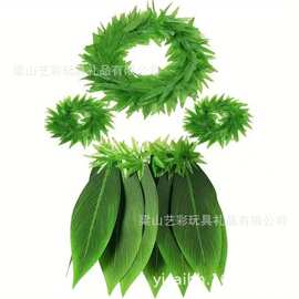 厂家直发跨境亚马逊美式仿真植物花环 树叶花草群手环花 树叶头花