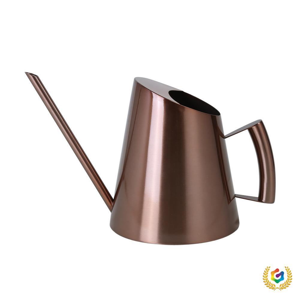 ◈Stainless Steel Long-spout Gold Household Metal Vintage Antique Bronze Conical Gardening Watering Can_voghion.com