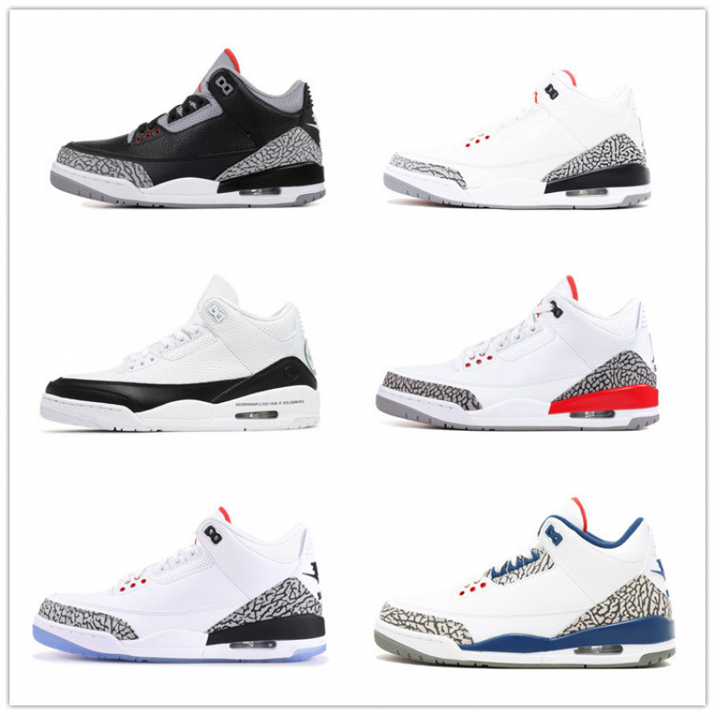 Putian Shoe Factory Cross-Border Wholesale Jordan Aj3 Black Cement Flame Red Air Cushion Non-Slip Men's Basketball Sports Shoes Putian Shoe Factory Cross-Border Wholesale Jordan Aj3 Black Cement Flame Red Air Cushion Non-Slip Men's Basketball Sports Shoes