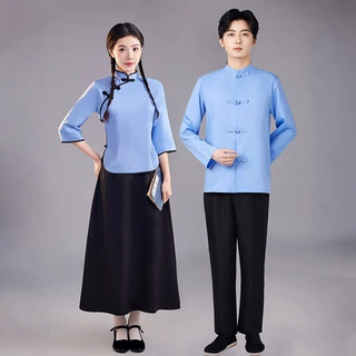 五四青年装学生服装女民国风女装复古中山装男民国时期合唱演出服