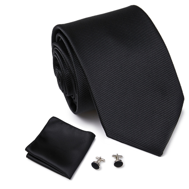 Cravate à carreaux de couleur unie pour hommes d'affaires, boutons de manchette, écharpe de poche, 8cm, offre spéciale, nouvelle collection 2024_voghion.com