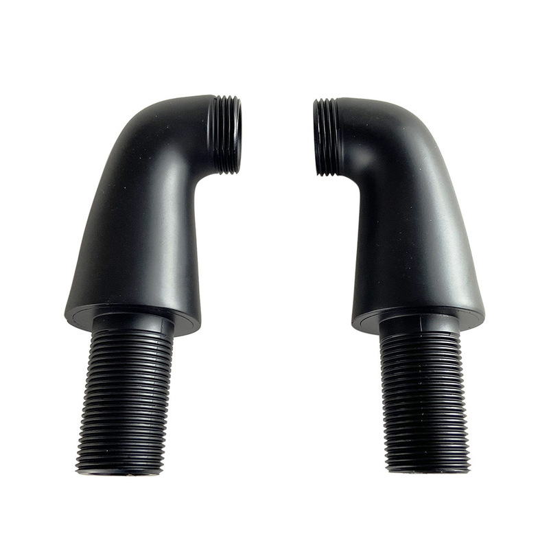 Factory black bathtub faucet bent feet convert wall mounted faucet to deck mounted