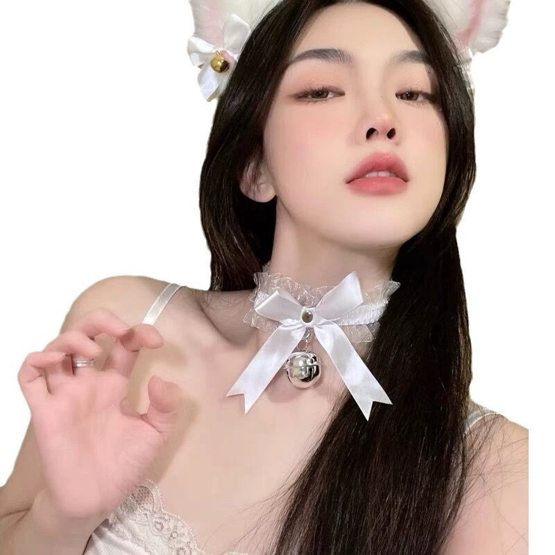 Лук кружева маленький колокольчик колье ключицы цепи шеи аксессуары мягкая девушка шеи ремень COS горничная воротник