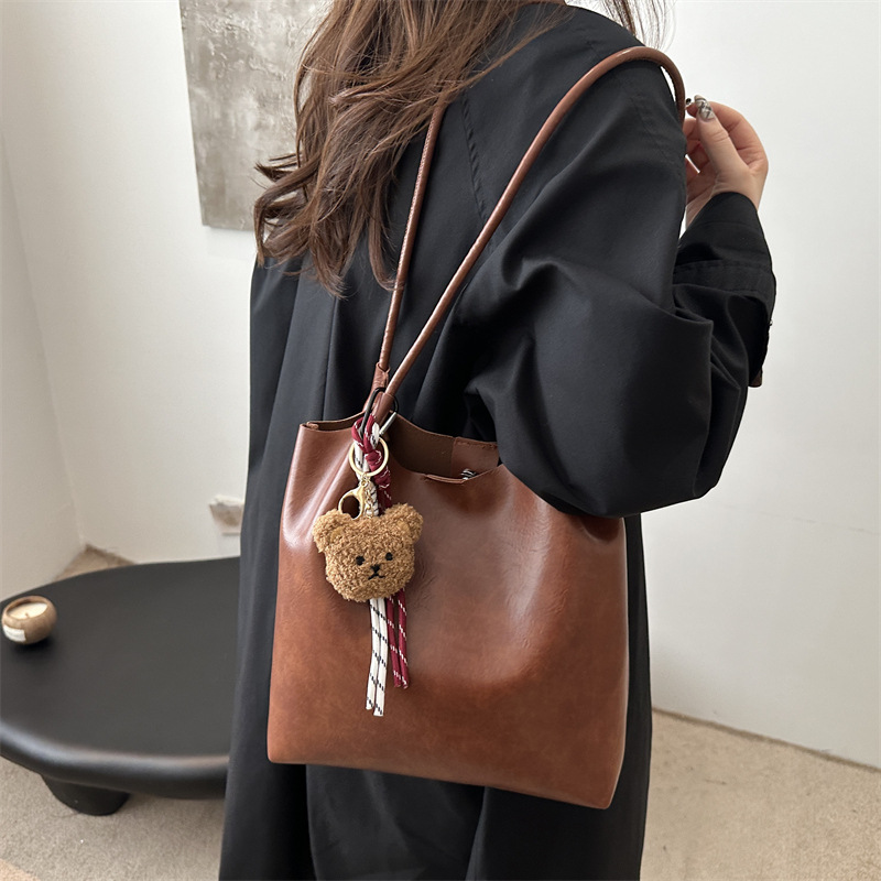 Otoño e invierno viaje bolsa de hombro para mujeres 2024 nueva moda retro de alta capacidad bolsa de tote bolsas de brazo de alta sensación