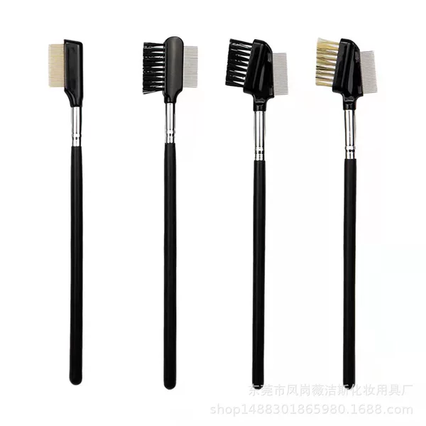 Stainless Steel Eyebrow Comb Single-Head Eyelash Brush Double-Head Eyelash Comb Eyebrow Shaping Tool Pet Hair Brush Direct Sales