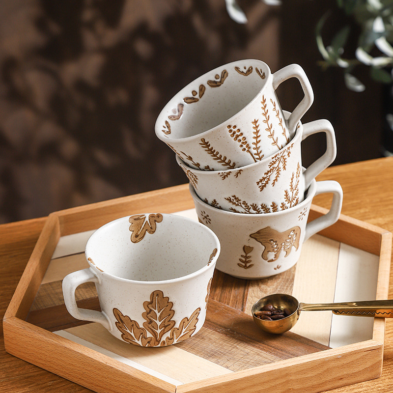 Japanese Ceramic Home Hand-Painted Mug Pastoral Creative Home Personalized Water Cup Stoneware Coffee Cup