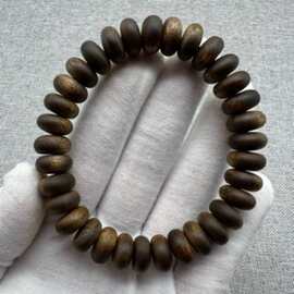 沉香奇楠绿奇楠沉香手串算盘珠单圈男女款保真天然沉香手串