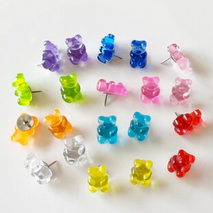Amazon's New Bear Thumbtacks Creative Office Boxed Thumbtacks Cartoon Thumbtacks Resin Thumbtacks Message Board Thumbtacks