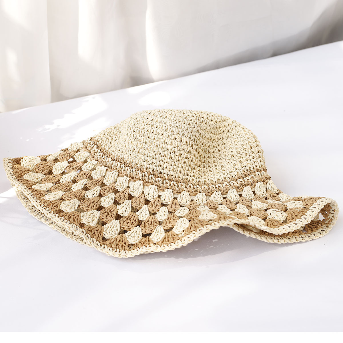 Vacation, Beach Style Women's Vacation Beach Colorful Big Eaves Straw Hat