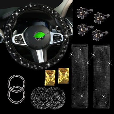 Cross-Border Car Aromatherapy, Steering Steering wheel cover - black-38cm