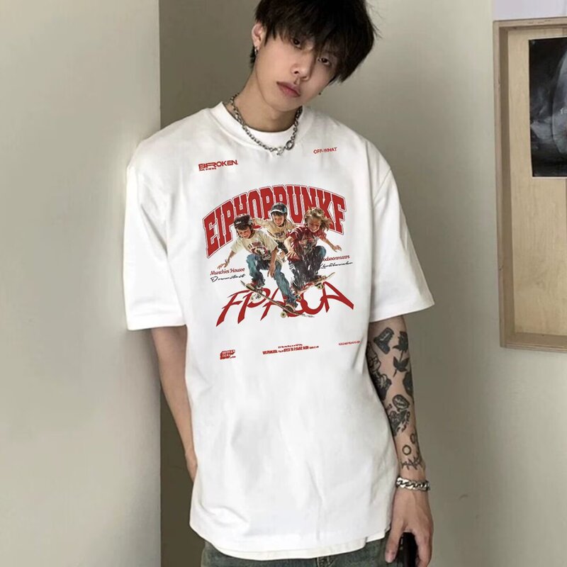 Men's Clothing 2026 Spring/Summer New Trendy Bad Boy Print Heavyweight Short Sleeve T-Shirt Men's Loose Fit Short Sleeve Top T-Shirt Trendy