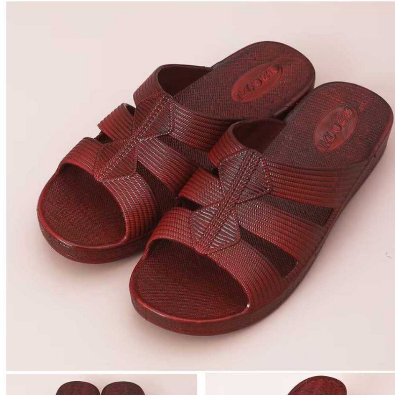 New Women's Slippers for Summer Home, Non-Slip for Middle-Aged and Elderly People, Soft-Soled Wear-Resistant Grandma's Bathroom