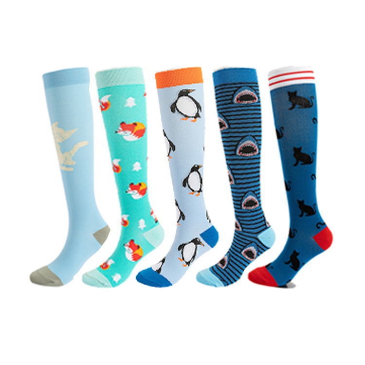 Calzini a compressione casual da esterno in stile animale, stile Jacquard Calf 2025d, per uomo e donna_voghion.com