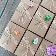 復古牛皮紙紙質乾花賀卡 DIY手工中秋節國慶節卡片文具店賀卡批發