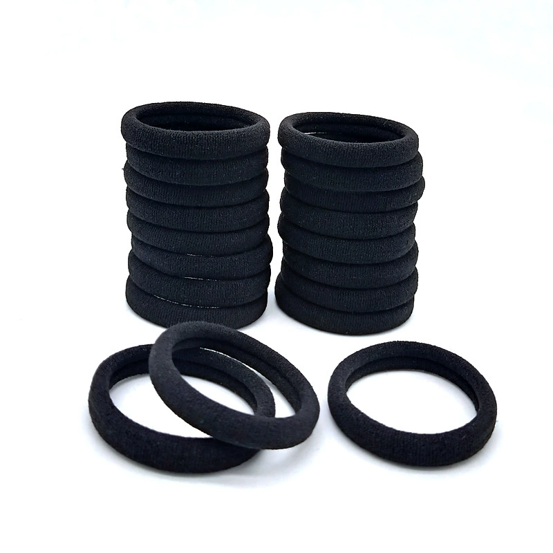 Трансграничная бесшовная простая веревка для головы 4 см кольцо для полотенца высокая эластичная резинка Базовая веревка для галстука черное кольцо для волос оптом