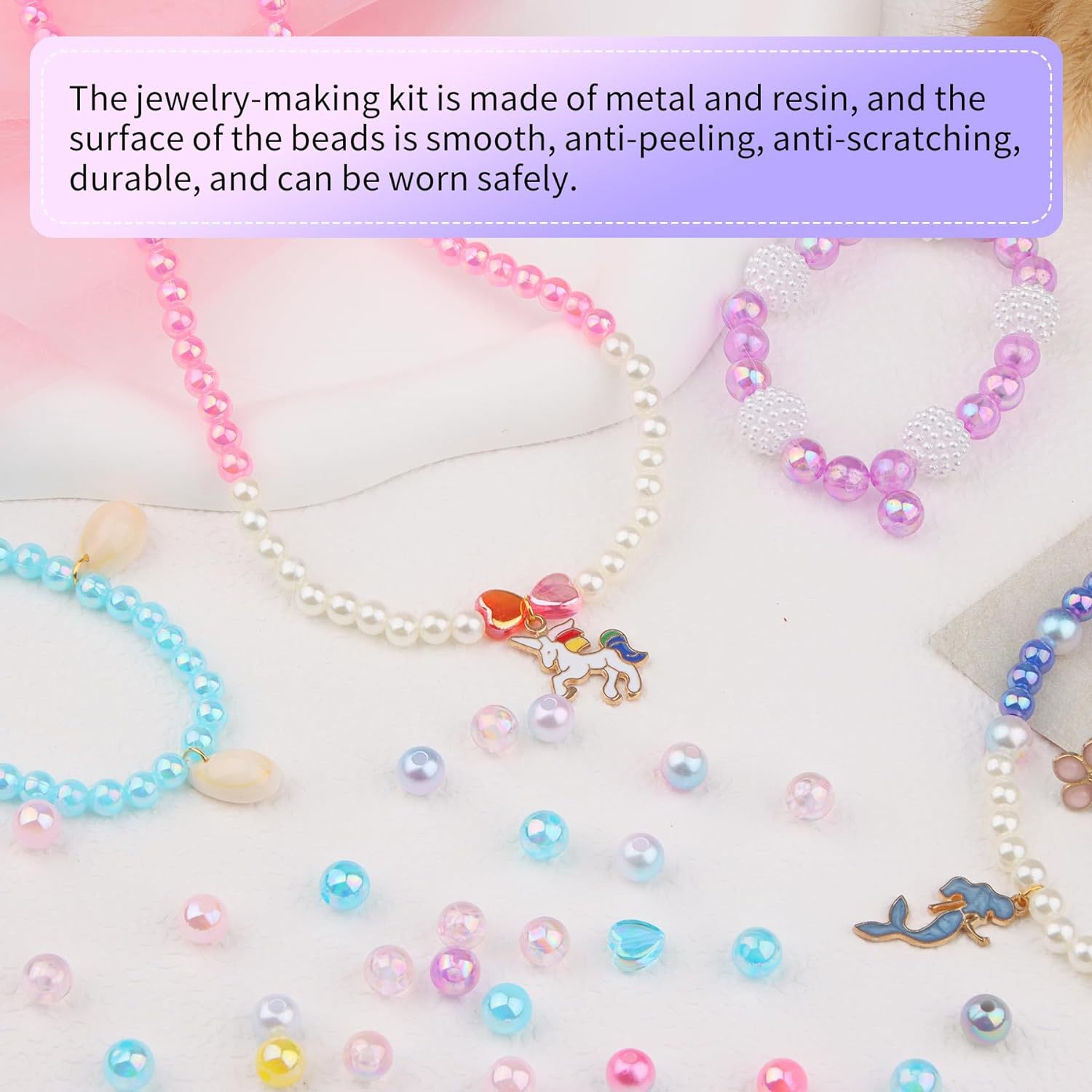 Joyería con cuentas que hace la pulsera de la muchacha que hace el kit de la sirena de perlas de regalo de Navidad DIY joyería