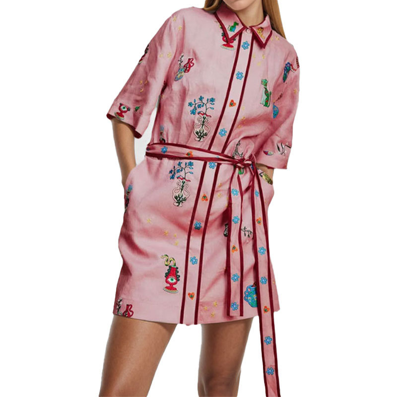 Women's Casual Printed Shirt Cardigan Versatile Dress For Women_ecoleips.com