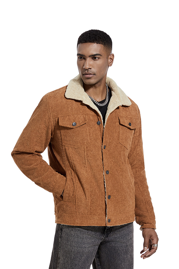 Men's Corduroy Jacket Slim Fit Winter Outerwear For Men_voghion.com