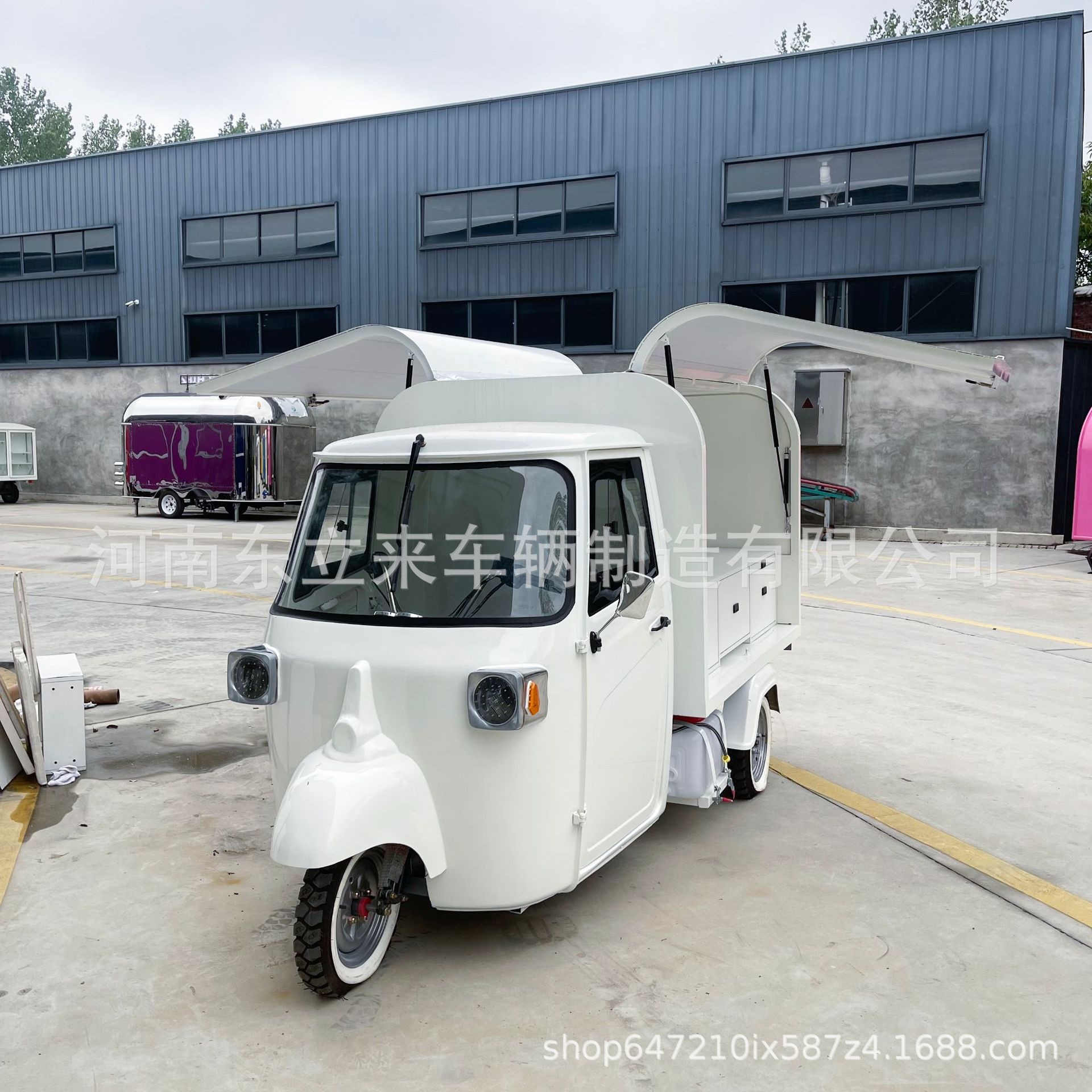 Fabrica directa de triciclos eléctricos BYJIAO móviles cocineros multifuncionales de exportación transfronteriza de snack