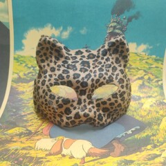 ハロウィンヒョウ柄ハーフフェイスマスク仮面舞踏会マスク動物ハーフフェイス小道具ハロウィン猫マスク