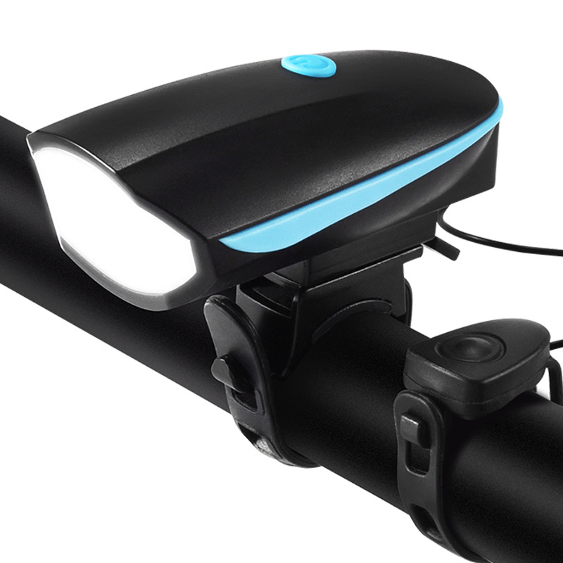 Bicicleta Luz de noche conducción luz advertencia montaña bicicleta accesorios USB carga faro cuerno bicicleta faro