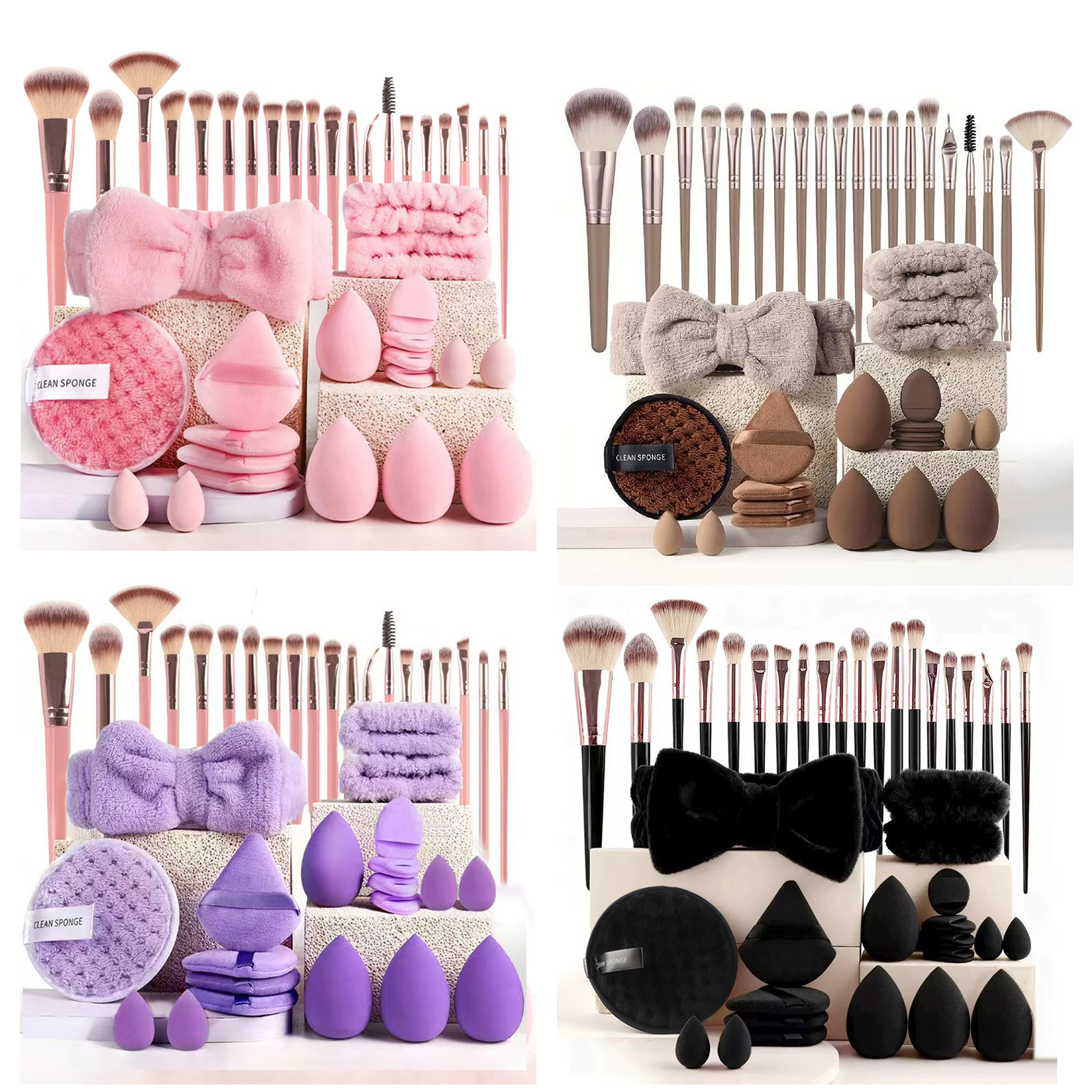 Huevo de belleza grande, embalaje independiente seco y húmedo, sin polvo, huevo de maquillaje, gota de agua, esponja de corte oblicuo, soplo de polvo, huevo de maquillaje