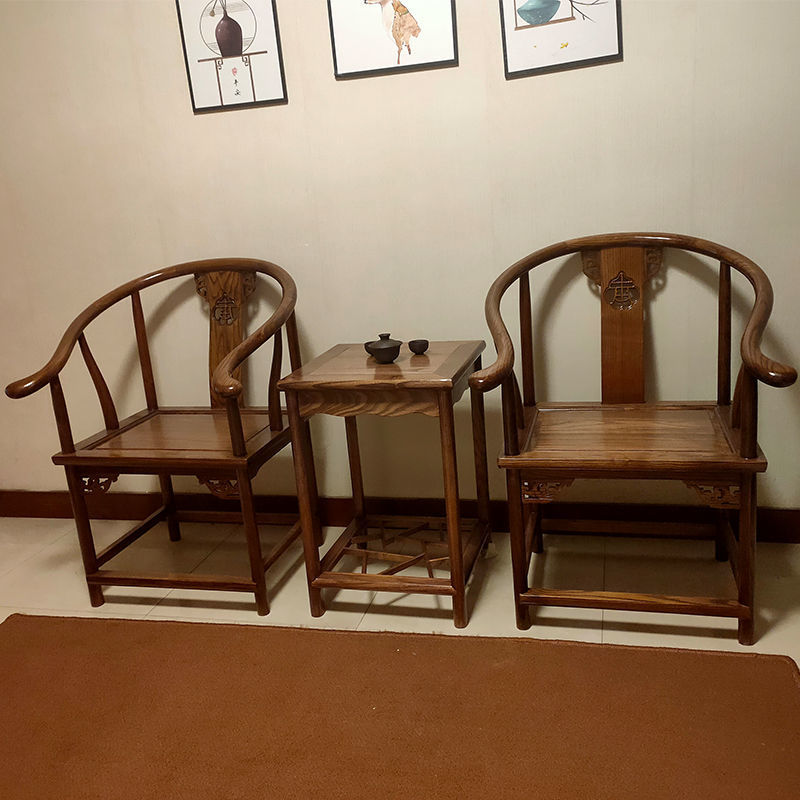 Chinese style furniture Tea tables and chairs Wood chair ARMCHAIR Round-backed armchair Three Dining chair Crescent chair Armchairs Palace Chair