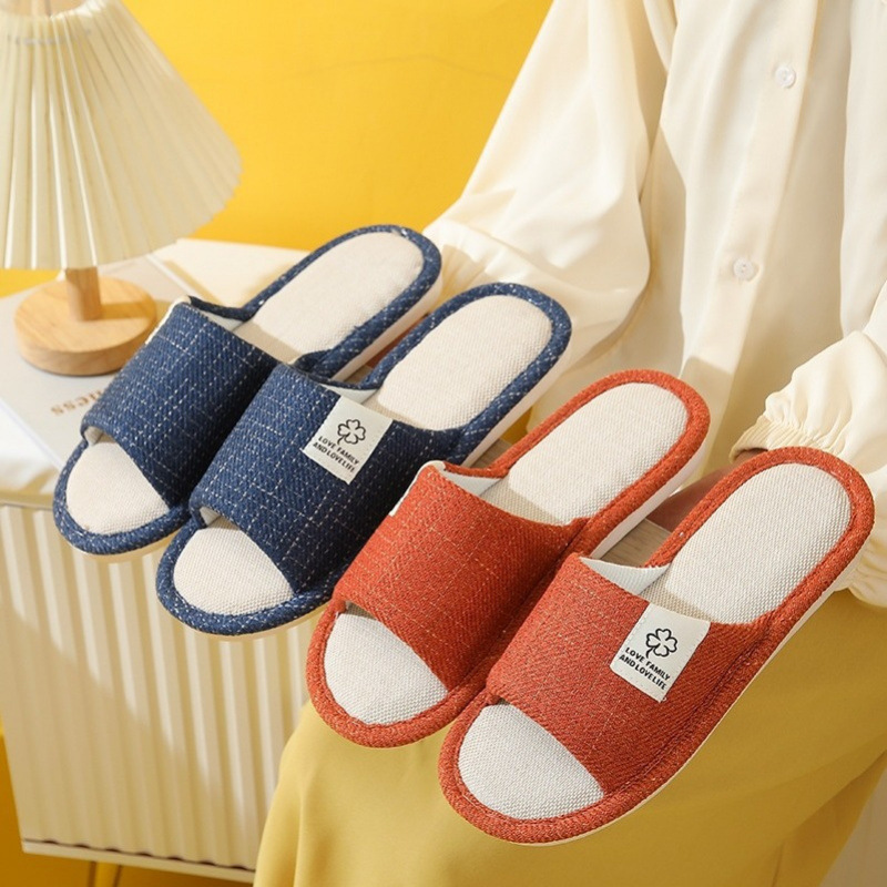 Dropshipping Home Linen Slippers Indoor Non-Slip Men and Women Couples Spring and Summer Seasons Floor Strong Cotton High Quality