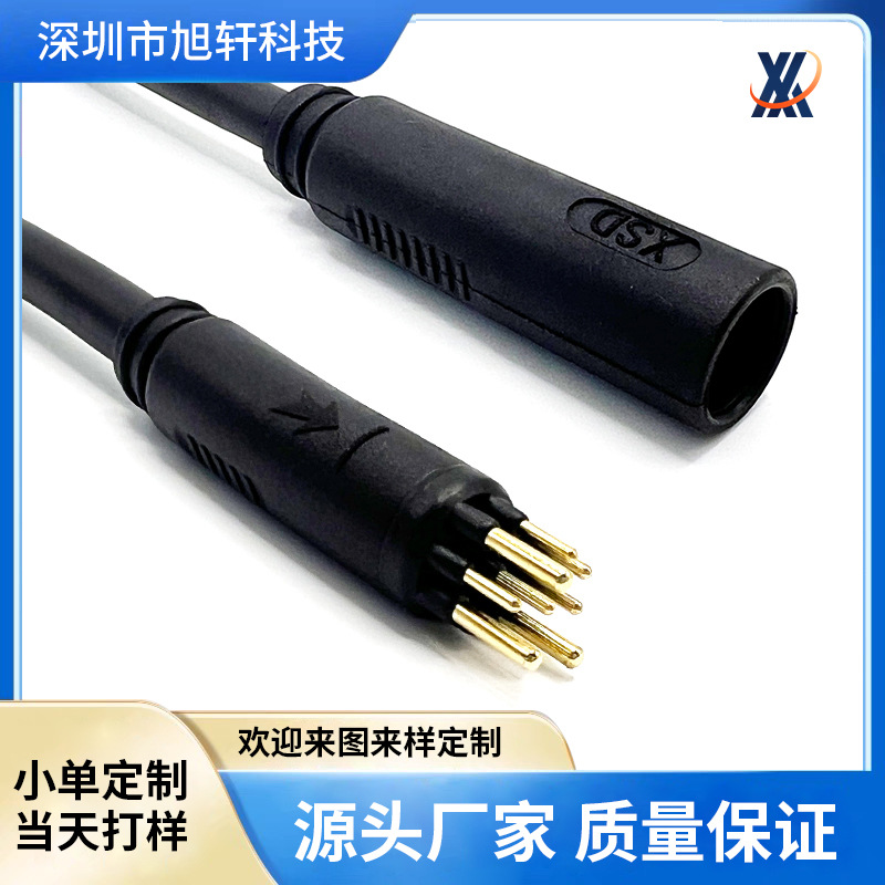 定制3+6电机公母插电源线防水连接线电动滑板车平衡车电机延长线