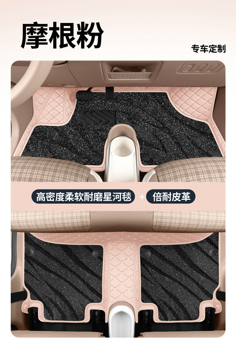 Leapmoon A10 Galaxy Carpet Car Floor Mats, Custom-Fit, Full-Coverage Interior Accessories, Leather Floor Mats