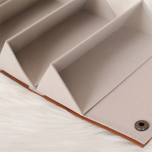 Multifunctional Foldable Eyeglass Storage Box, Entryway Multi-Compartment Jewelry Gift Box, Retro High-Grade PU Leather Eyeglass Case