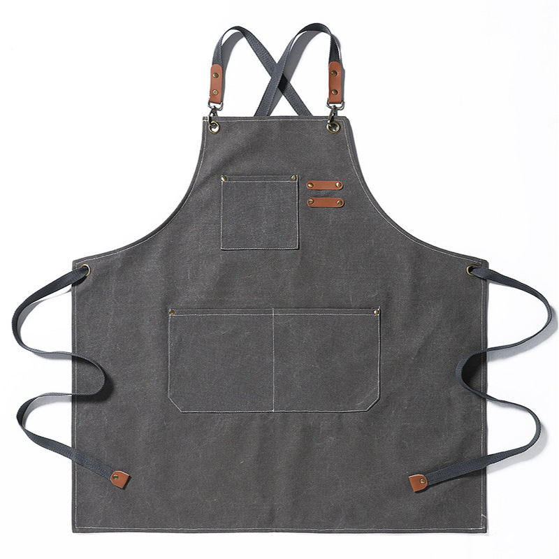 Algodón grueso delantal de lona de comercio exterior denim transfronterizo cocina doméstica tienda de té de leche delantal de ropa de trabajo al por mayor