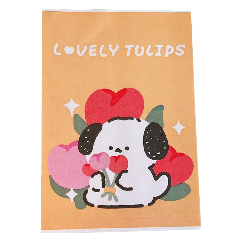 Lindo perro de la jalea de dibujos animados de almacenamiento de papel mini bolsa de papel tulipán perro bolsa de embalaje bolsa de regalo decorativo lindo