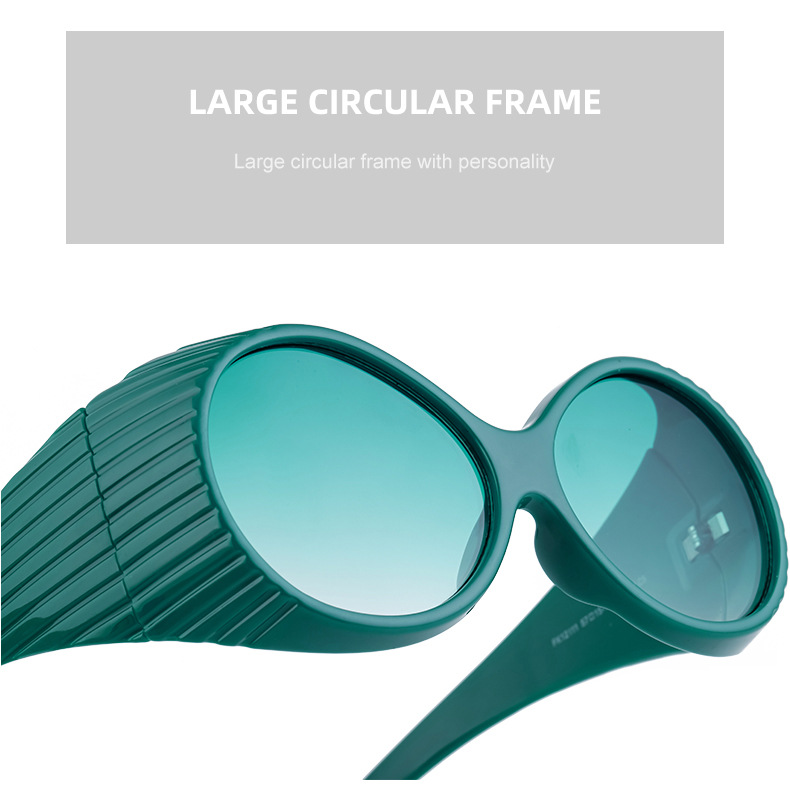 Elliptical Frame Sunglasses For Women Large Trendy Designer Style_voghion.com