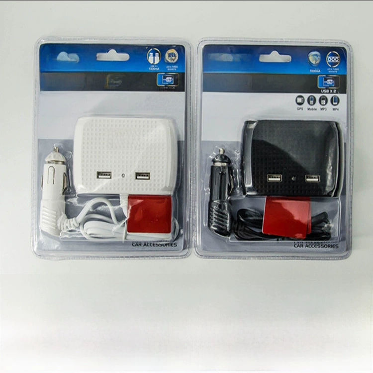 Зажигалка автомобильная одно-до трёх высоких мощностей двойной USB с кабелем, автомобильный преобразователь с быстрой зарядкой, прямые продажи с завода