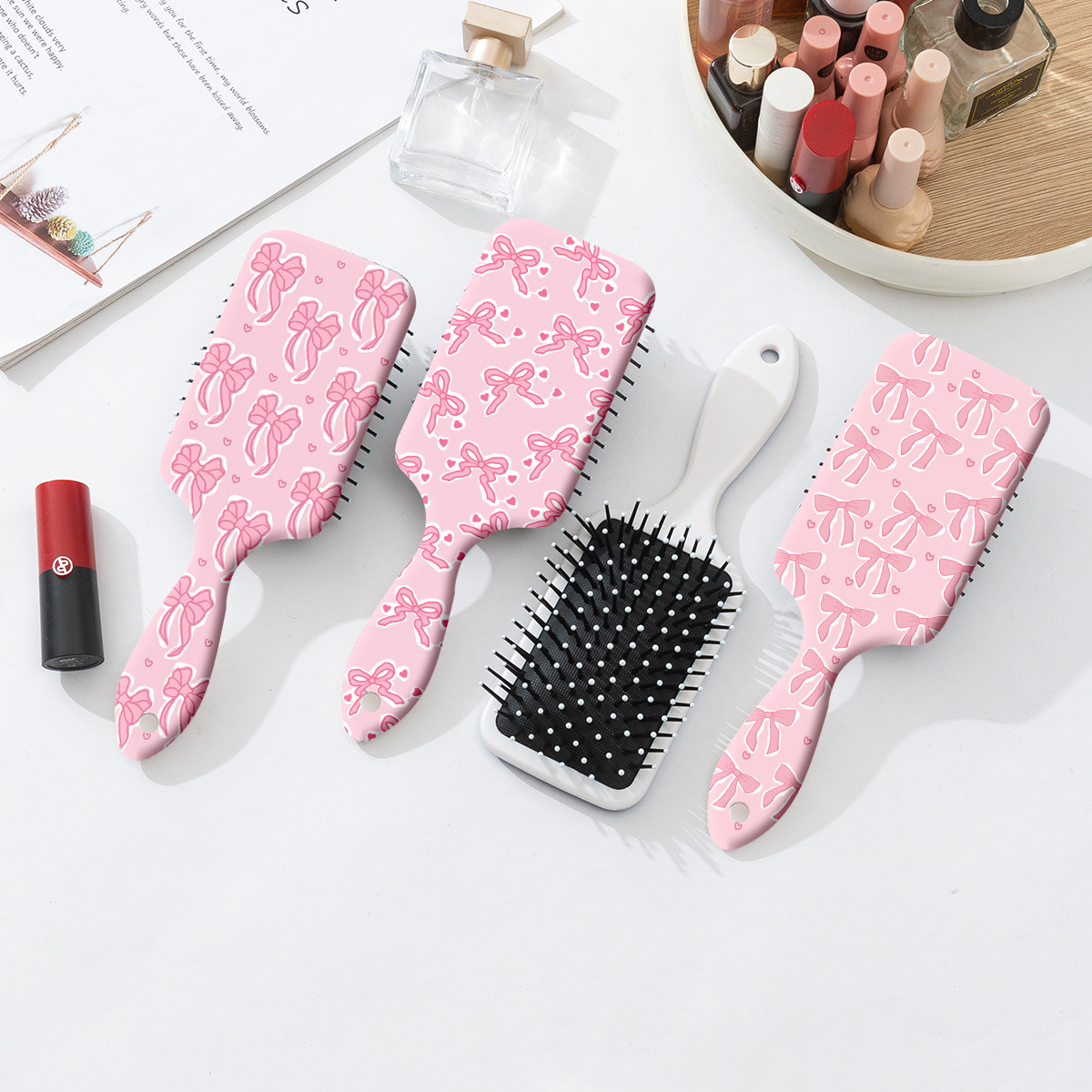 106g Weight Hair Comb Makeup Tools Types 1 Piece Quantity ABS Material Bow Knot Pattern Sweet Style Sweet Bow Knot ABS Hair Comb 2
